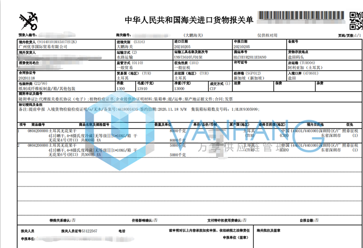 土耳其無花果干報關(guān)代理